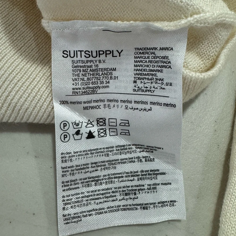 Suitsupply‎ Men Merino Wool Sweater Size Medium *FLAWS